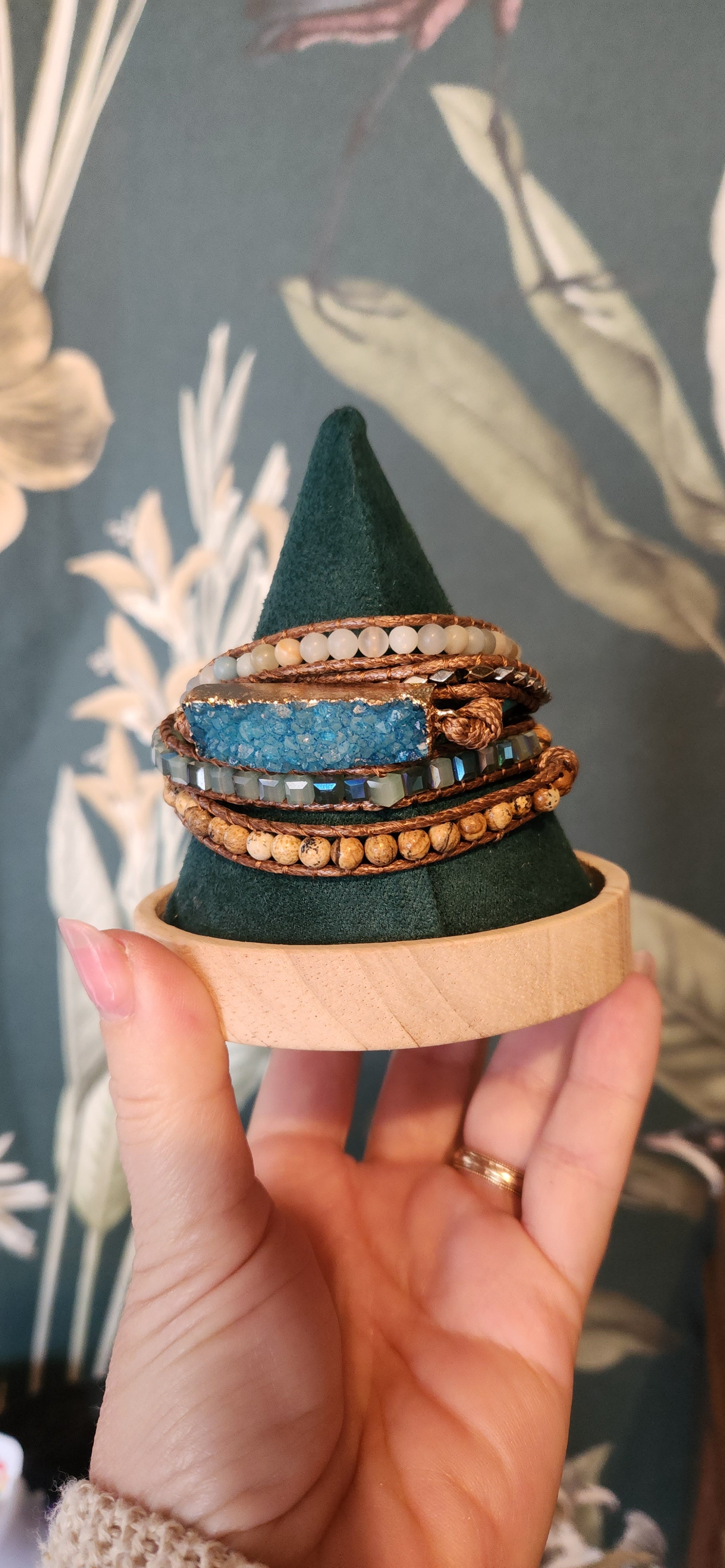 Wrap Around Beaded Crystal Bracelet BLUE