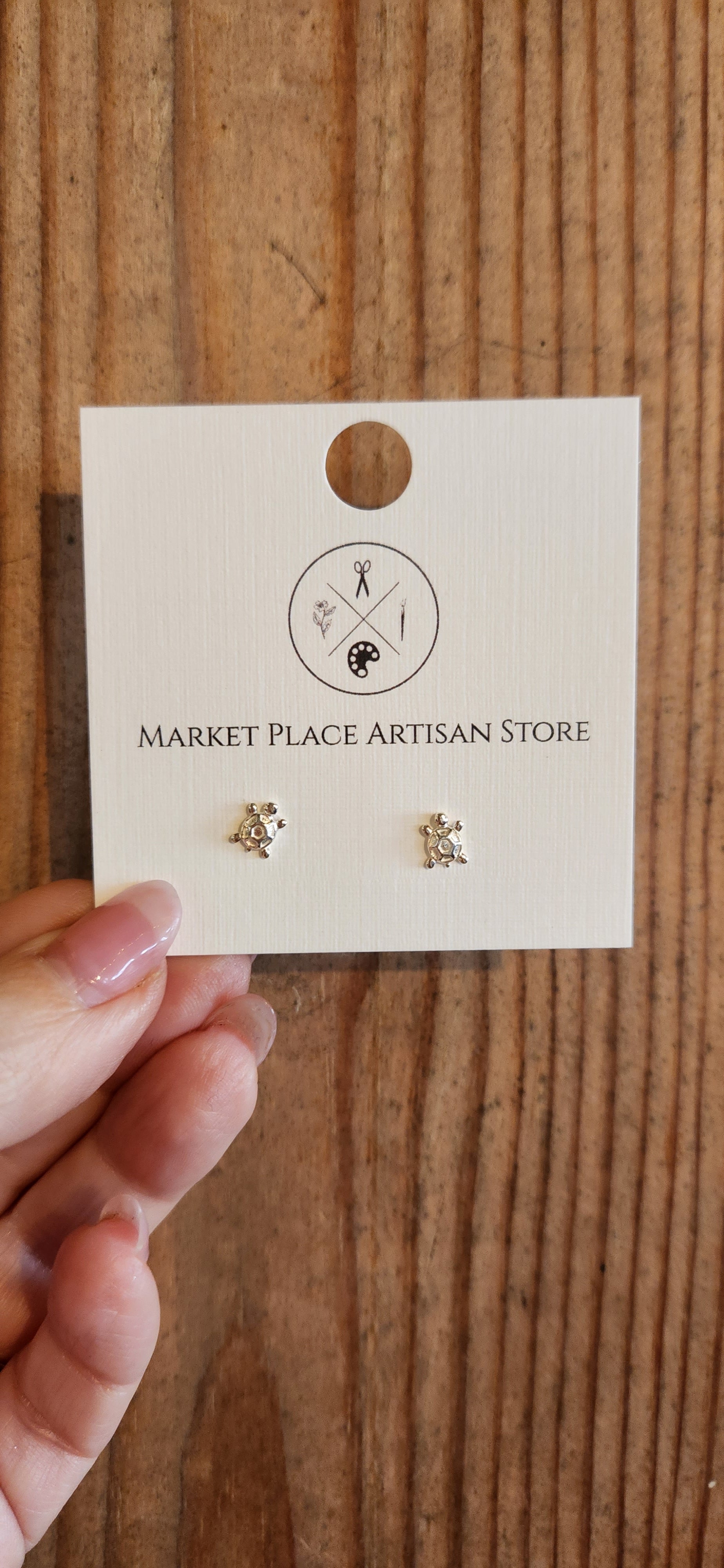 Silver Turtle Stud Earrings