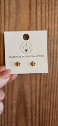 Gold Bee Stud Earrings