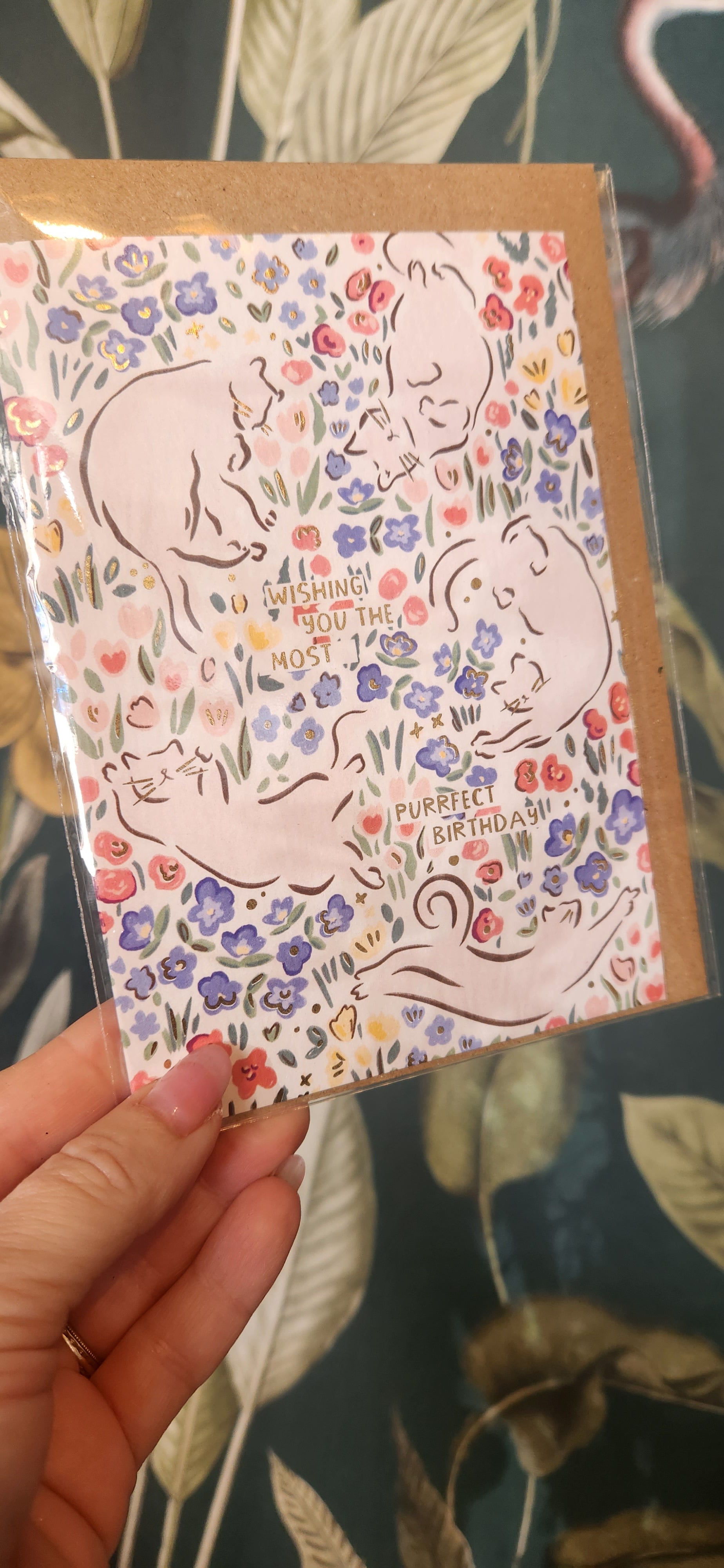 Purrfect Birthday Foil Greeting Card