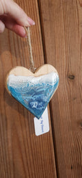 Ocean Resin Heart Hanging Ornament 9cm