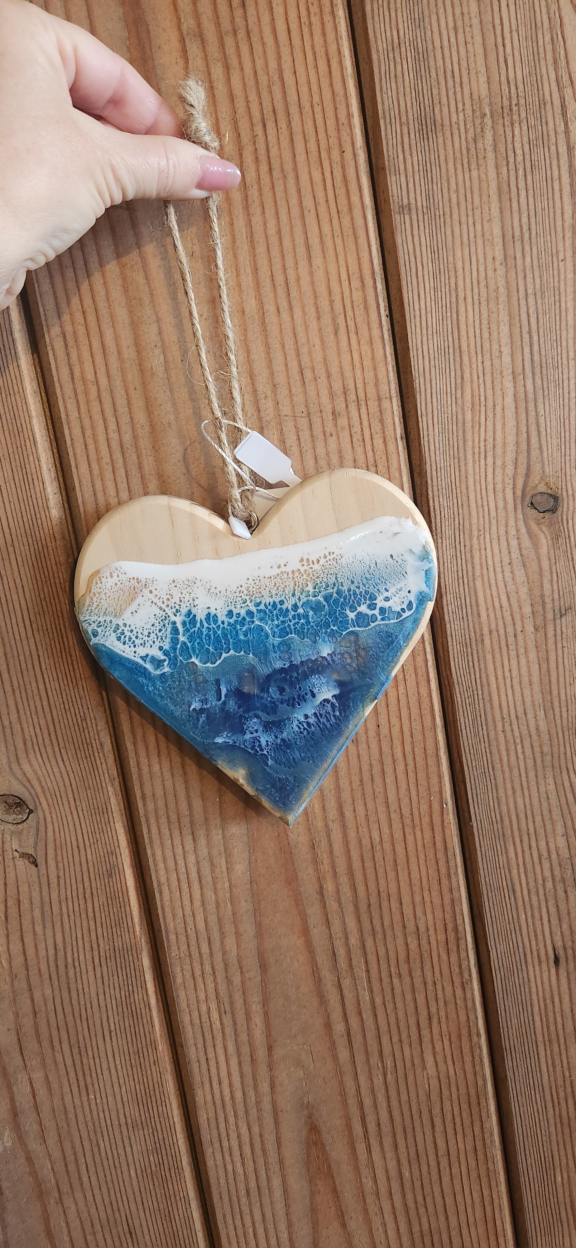 Ocean Resin Heart Hanging Ornament 11cm