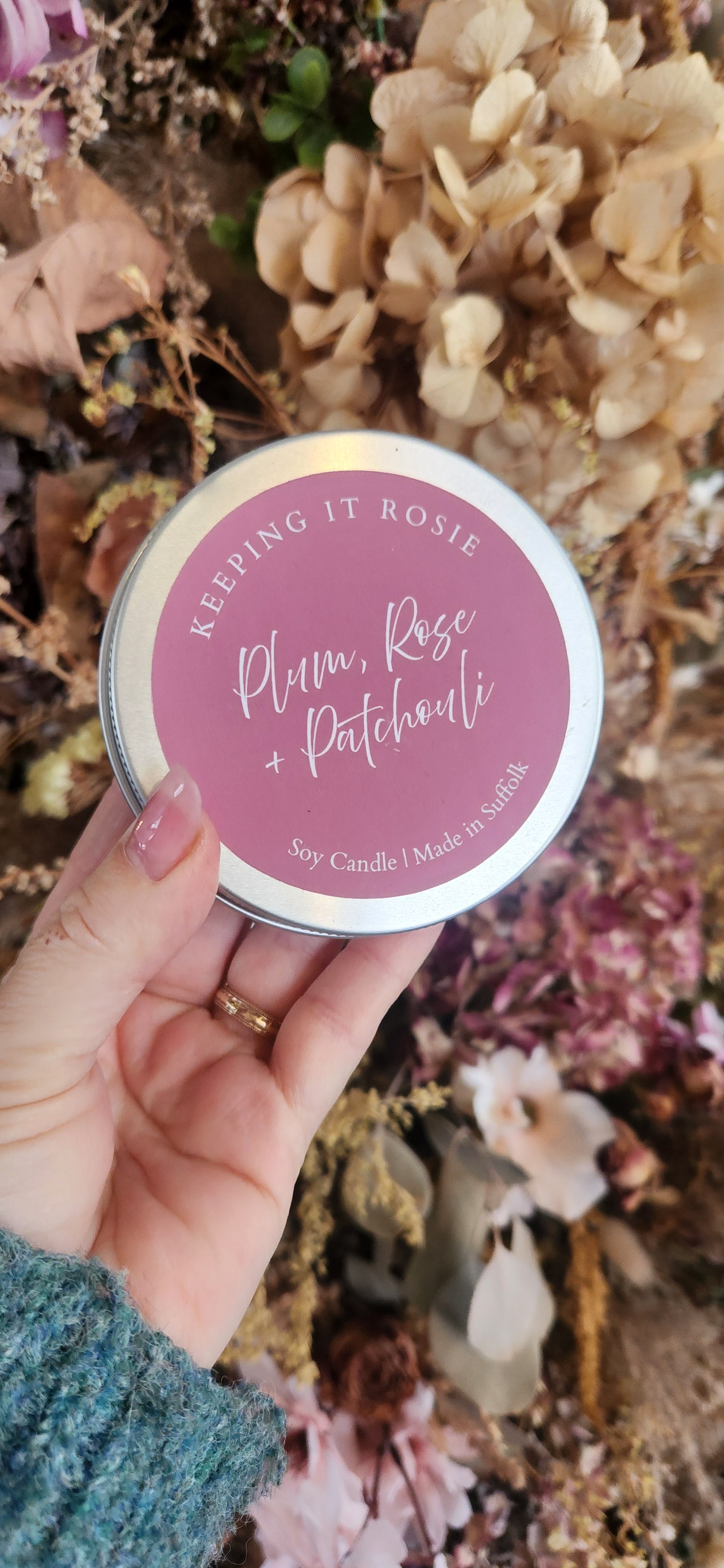 Keeping It Rosie Tinned Candles Plum, Rose & Patchouli