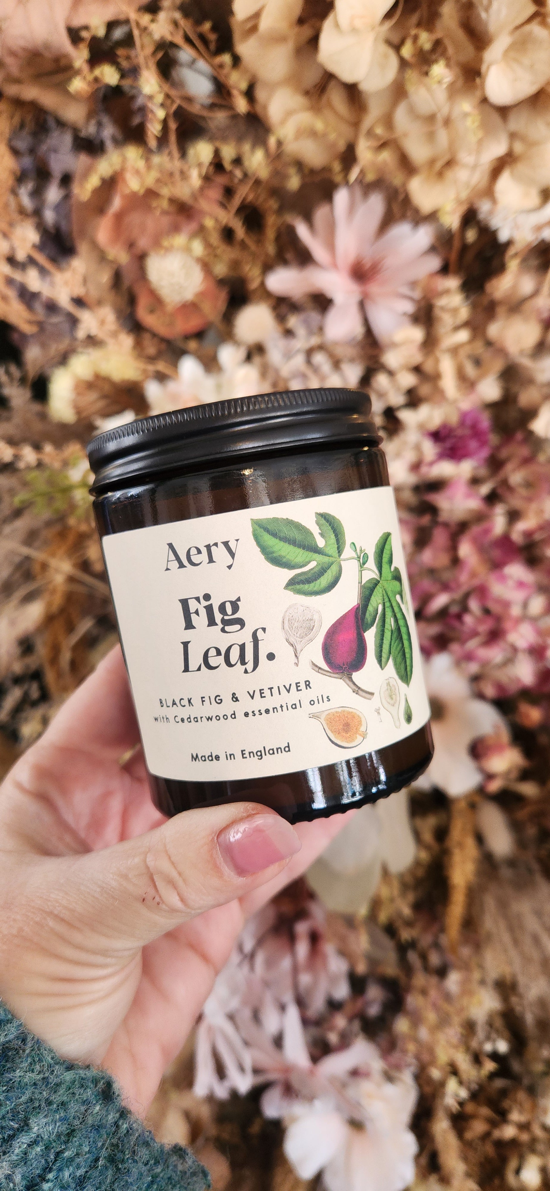 Aery Fig Leaf 140g Lidded Candle Jar
