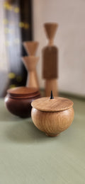 Hand Turned Oak Lidded Trinket Jar