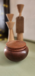 Hand Turned Mahogany Lidded Keepsake Jar