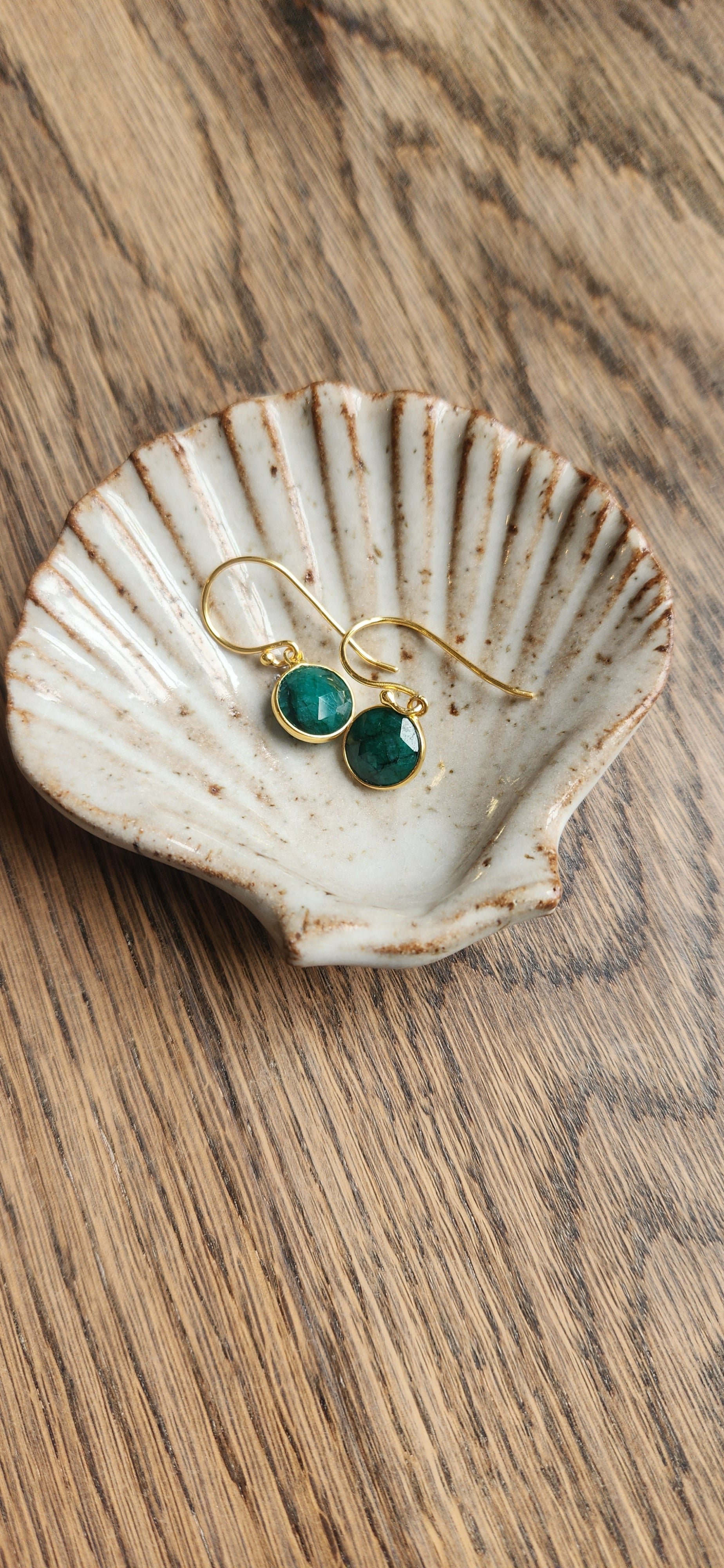 Green Onyx 18k Gold Plated Sterling Silver Drop Earrings