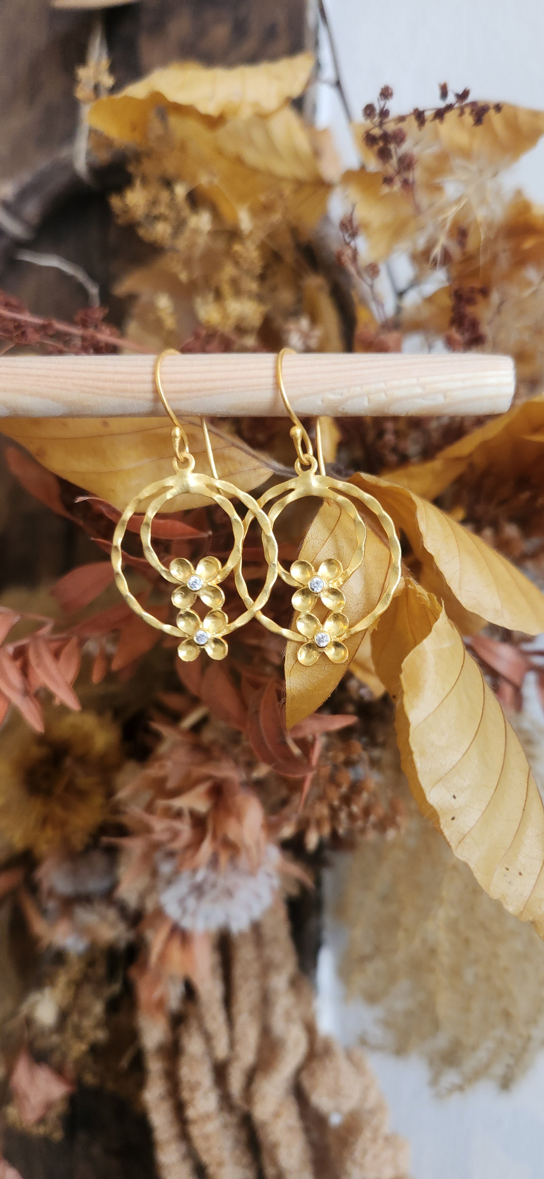 18k Gold Plated Flower Earrings