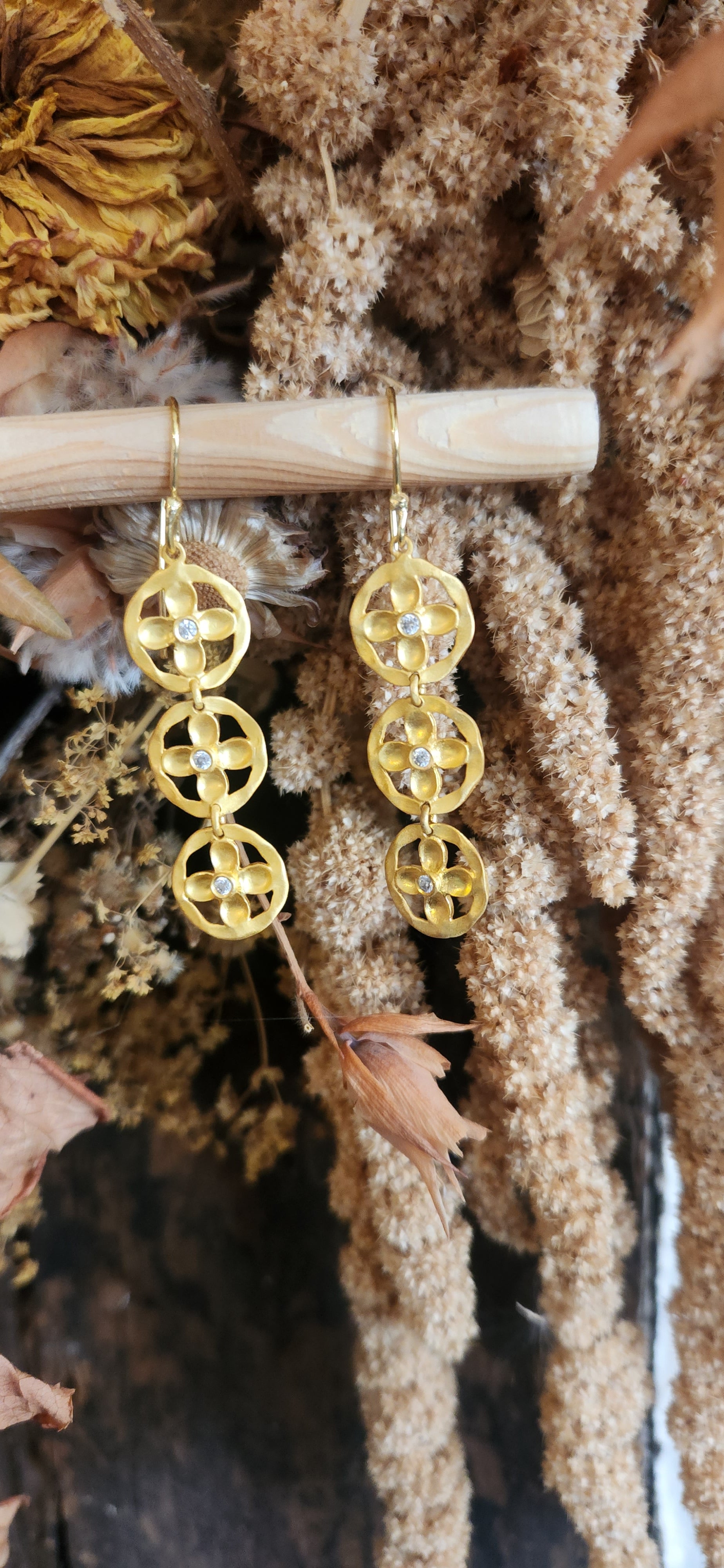Monastic Garden 18k Gold Plated on Brass drop earrings
