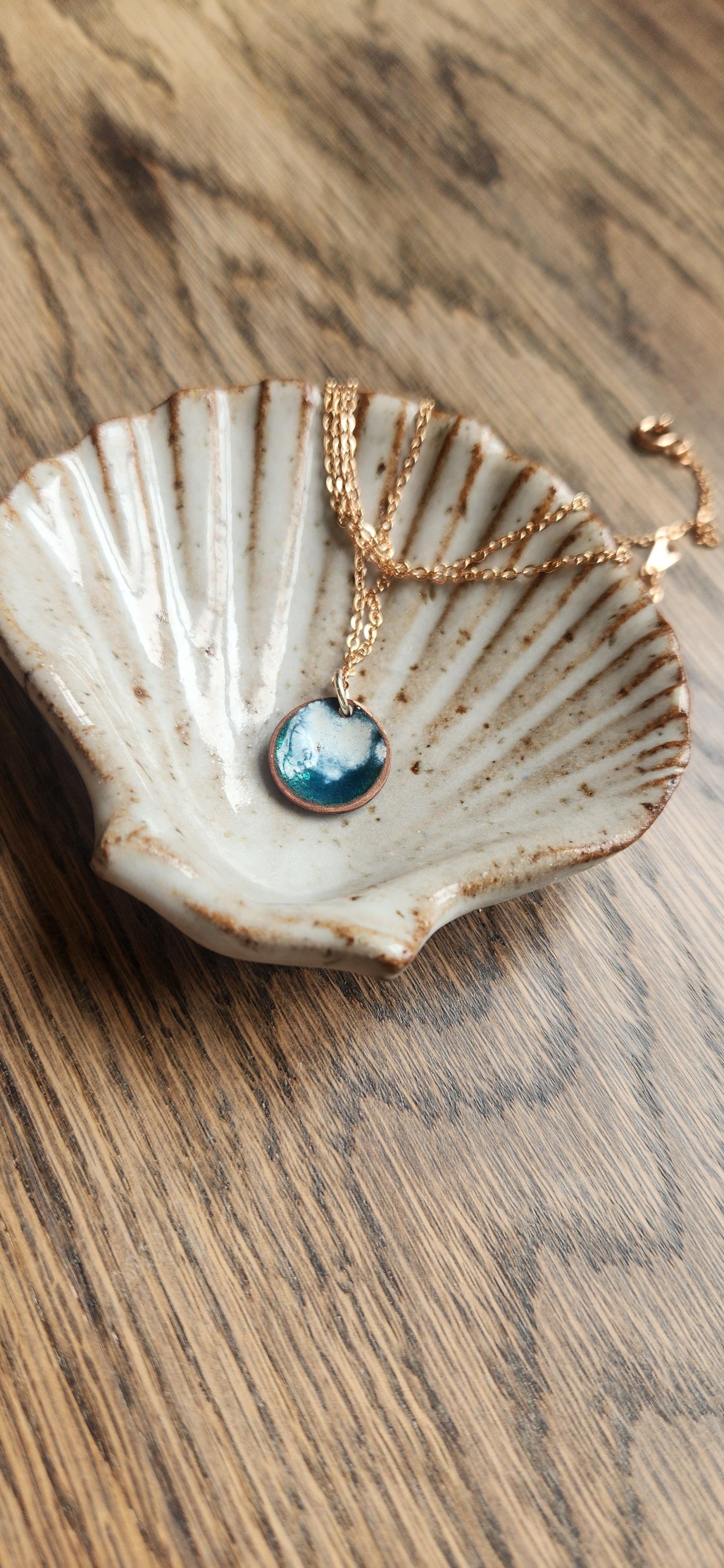 Kiln Fired Enamel Copper Pendant