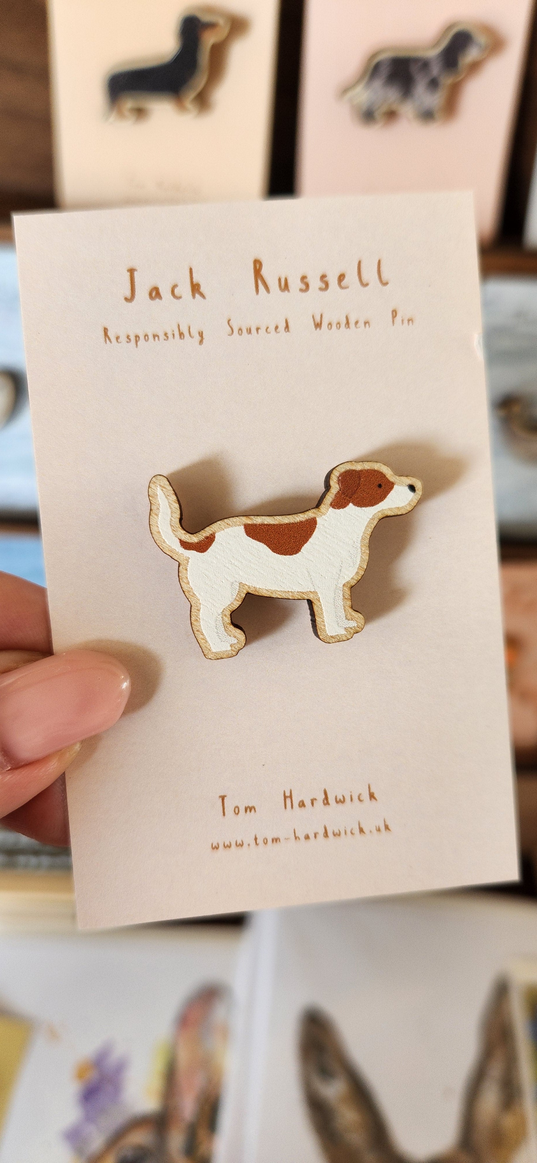 Wooden Jack Russell Pin