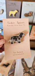 Wooden Cocker Spaniel Pin