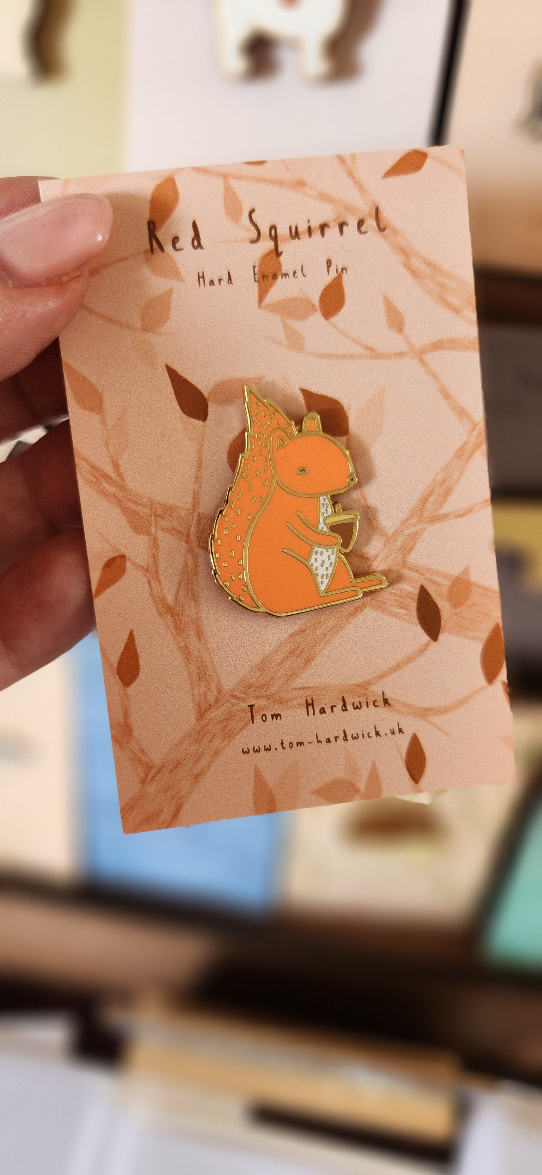 Red Squirrel Enamel Pin