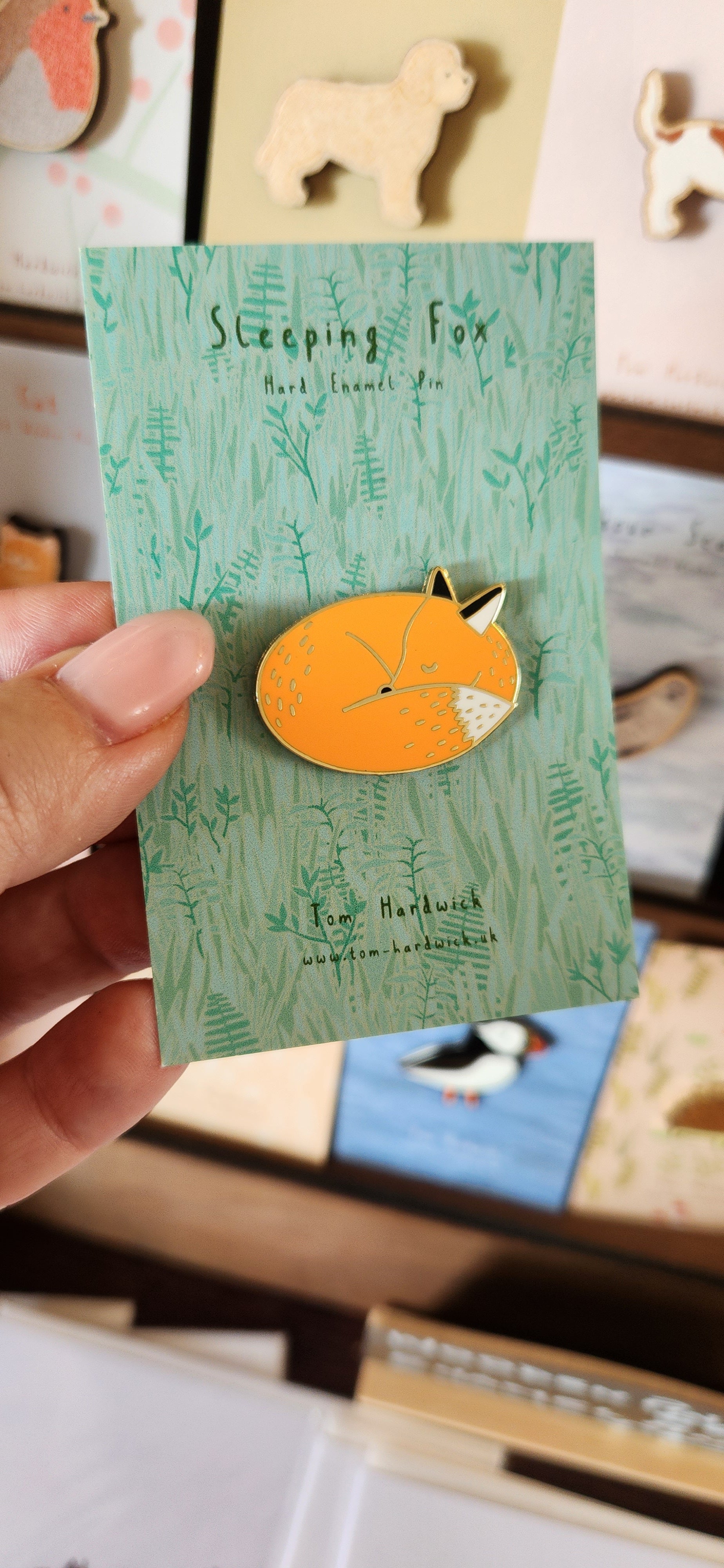Sleeping Fox Enamel Pin