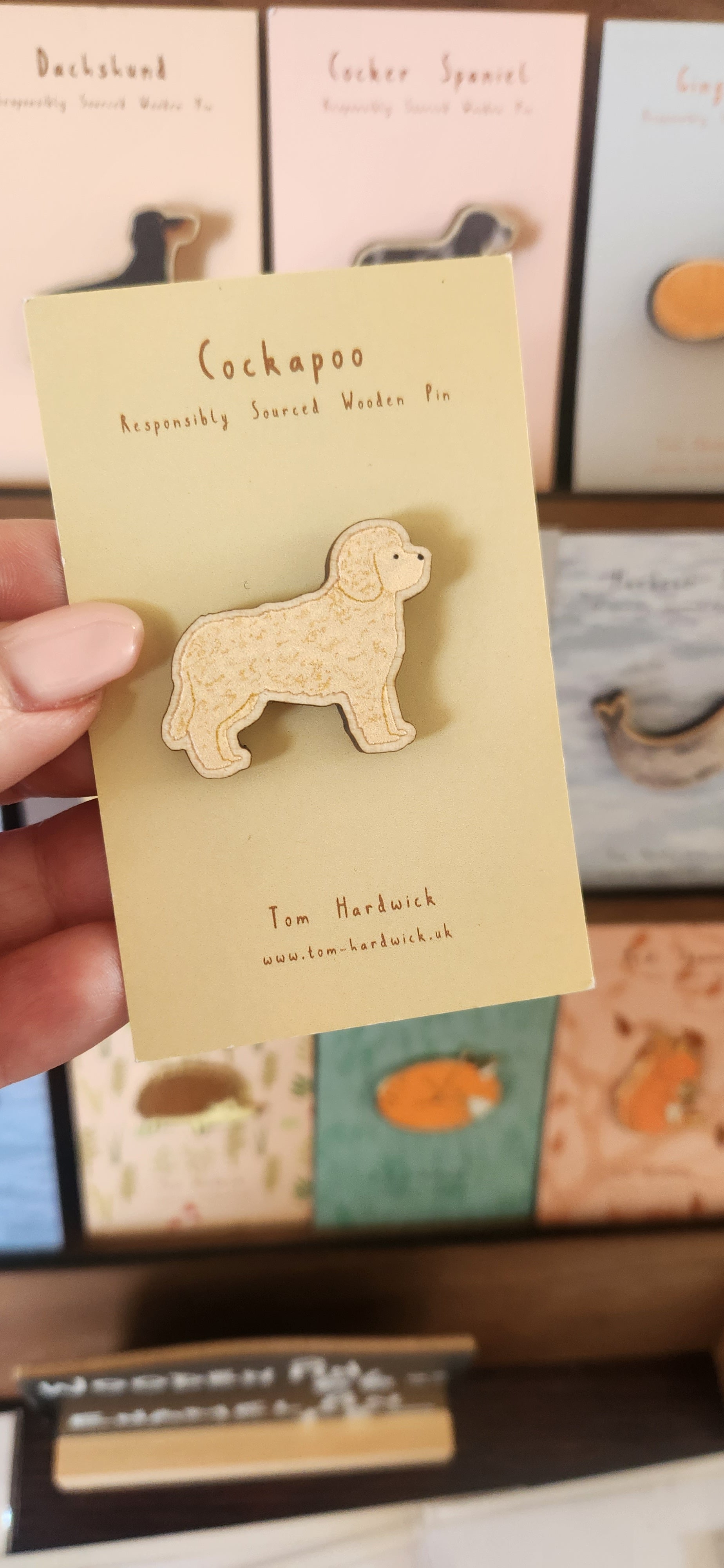 Wooden Cockapoo Pin