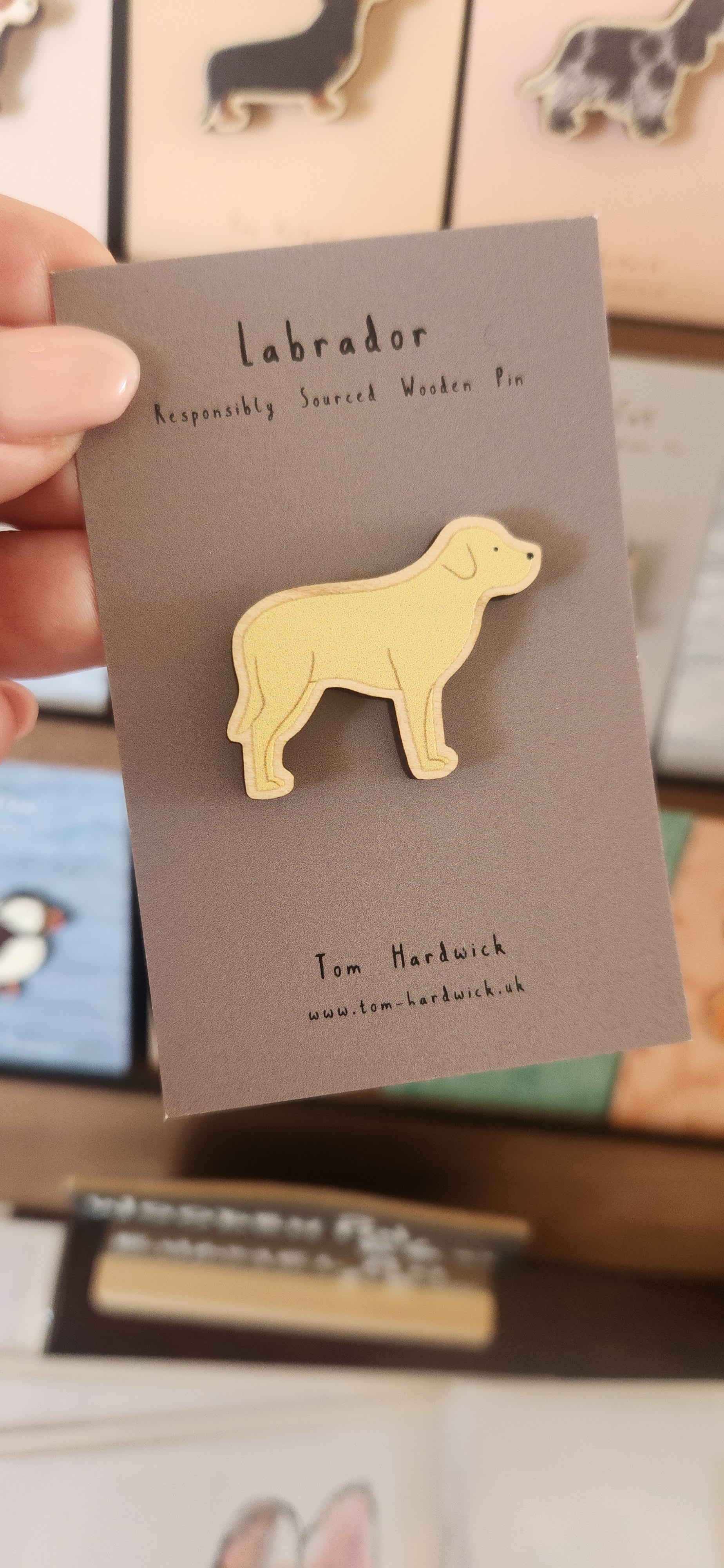 Wooden Labrador Pin